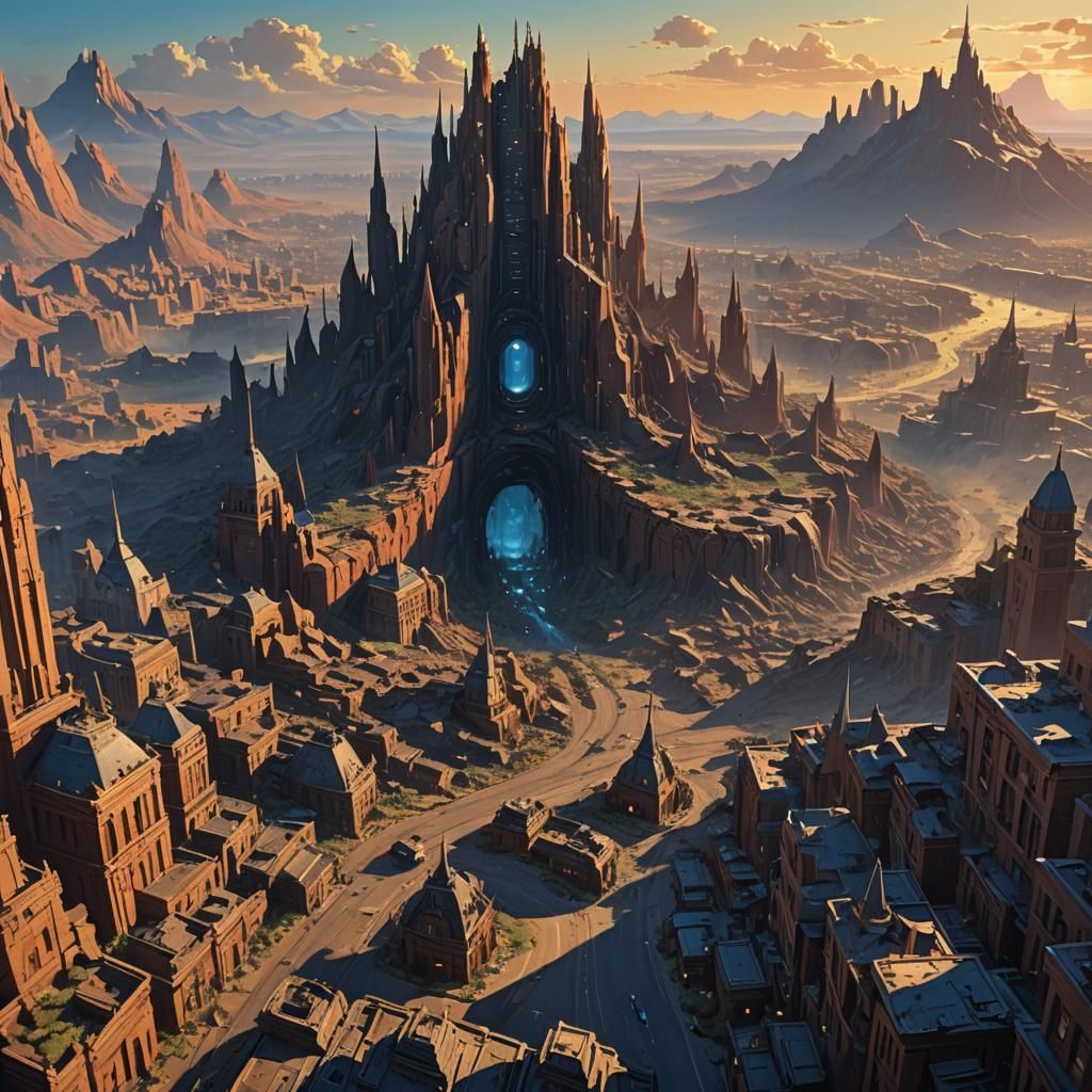 Colossal Ant Hill Rises Over Ruined Cityscape