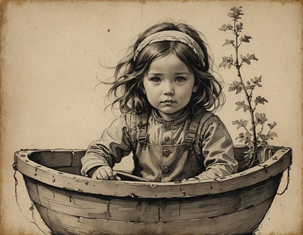 Girl in a Little Vessel: A Simple Scene