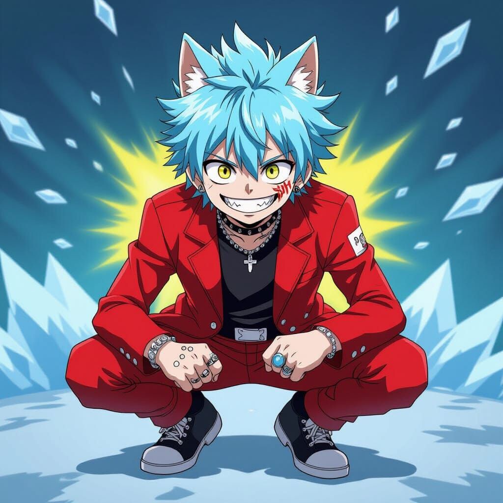Anime Style Transgender Boy with Ice Quirk
