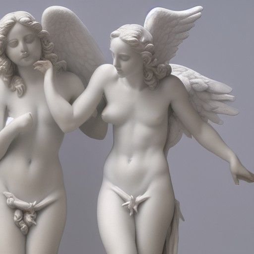 Hyperrealistic Carrara Marble Sculpture of Venus and Aphrodi...