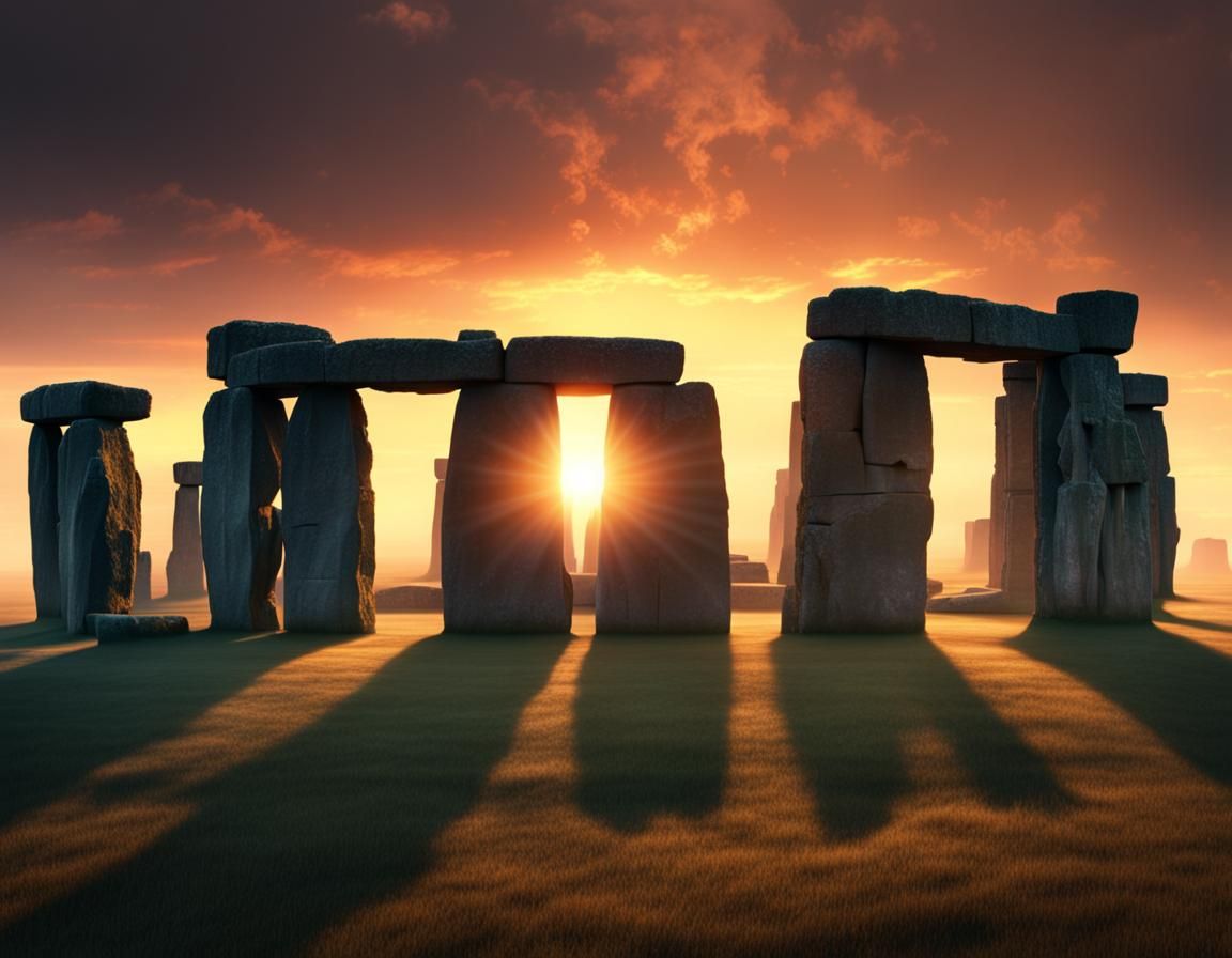 Epic Sunrise at Stonehenge: Digital Matte Painting