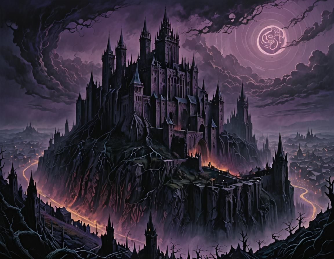 Minas Morgul: A Dark Gothic Surreal Fortress