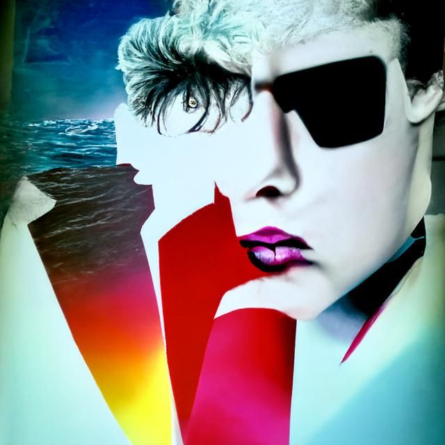 80s New Wave Singer Album Cover Art