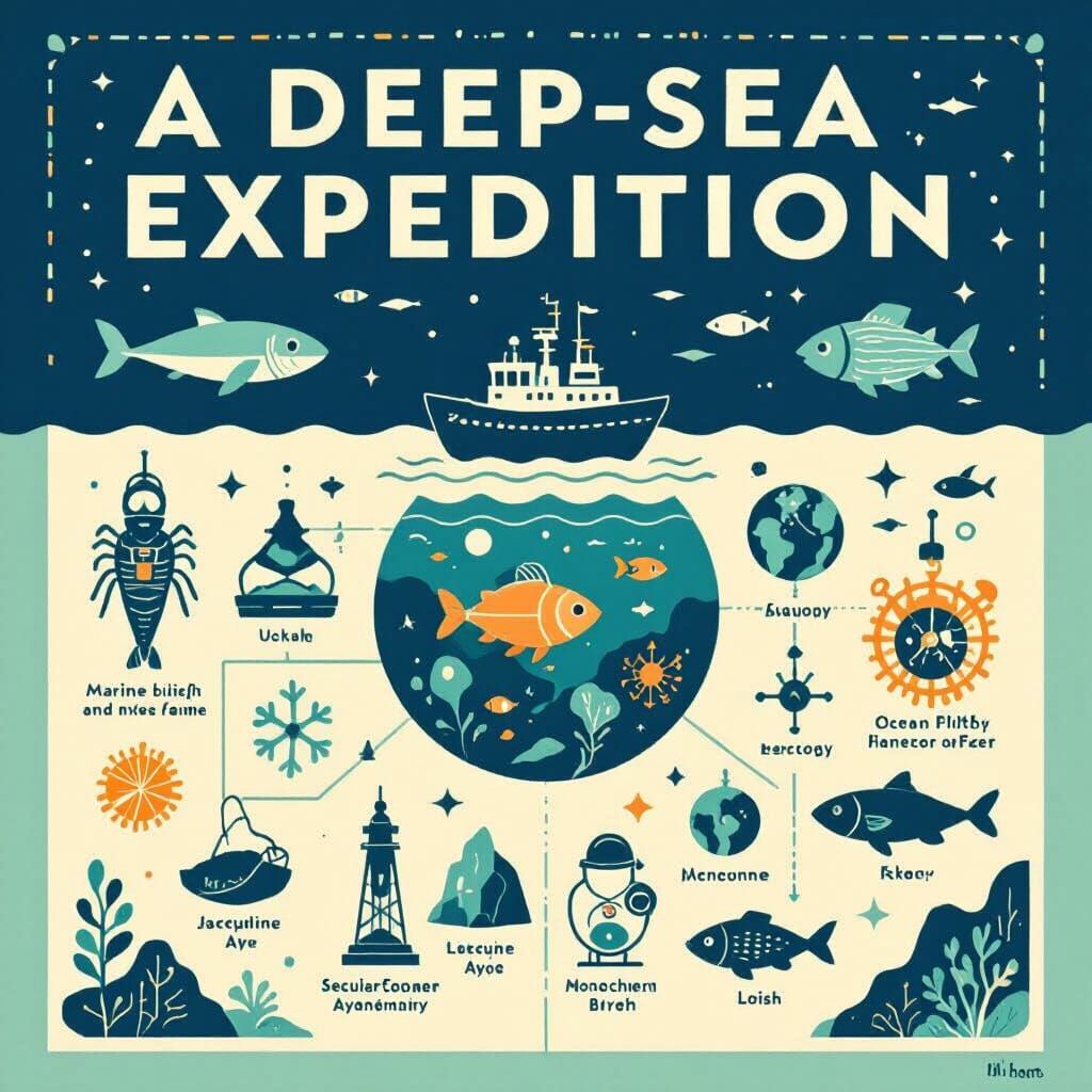 Deep-Sea Expedition Infographic in Vintage Modern Style