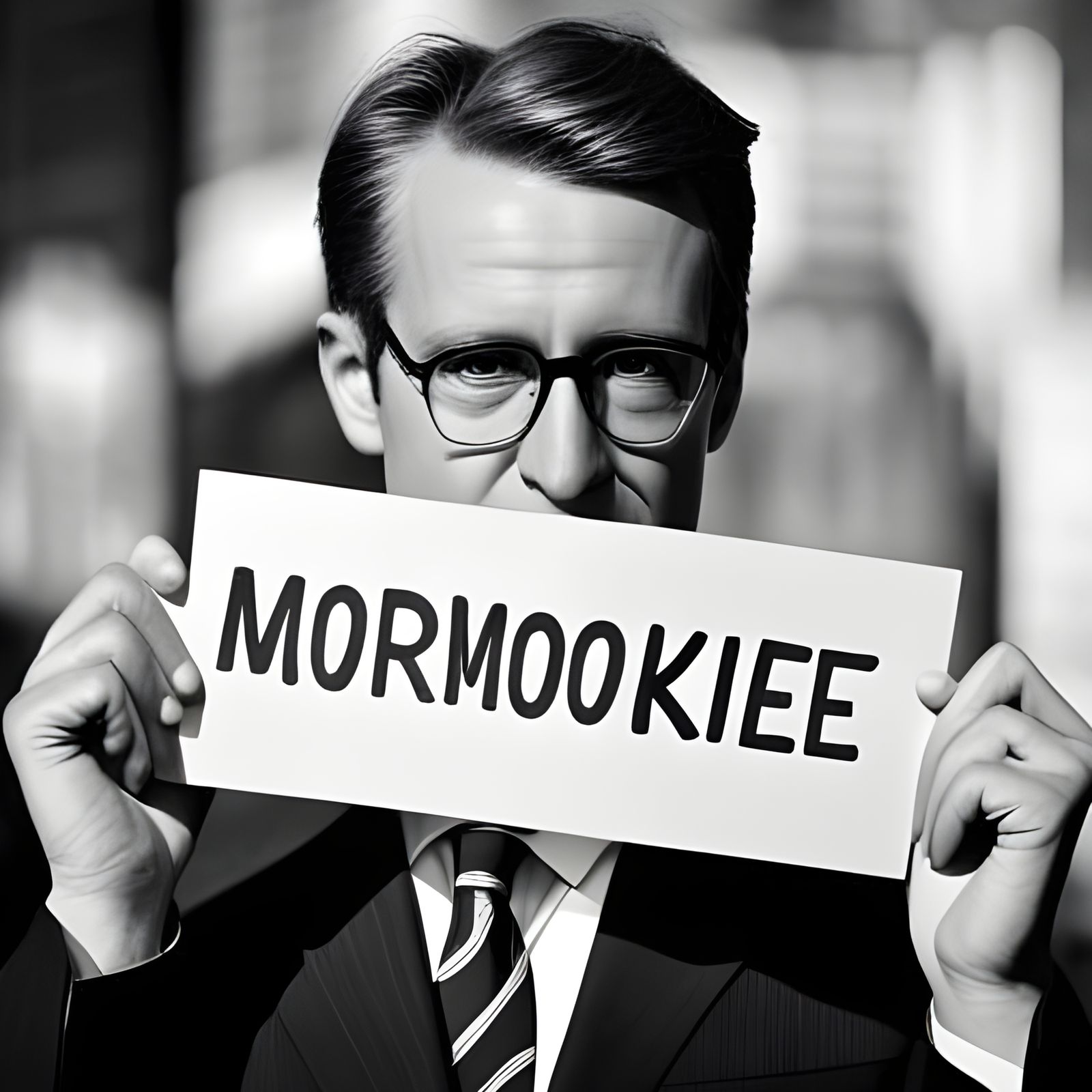 Happy Man Holding Sign with Text