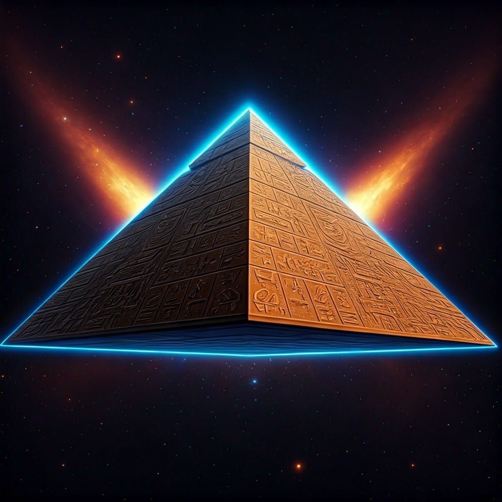 Egyptian Pyramid Spaceship in Cosmic Astral Style