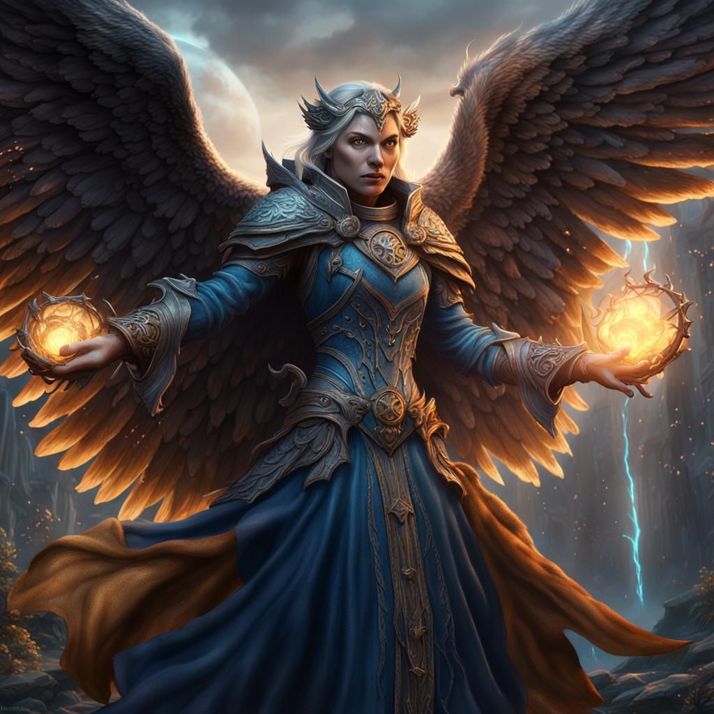 Angelic Bear Sorcerer in Detailed Matte Painting Style