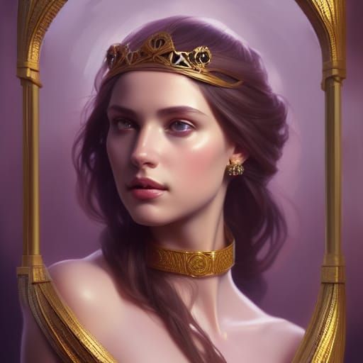Elegant Byzantine Princess Portrait in Hyperdetailed Style