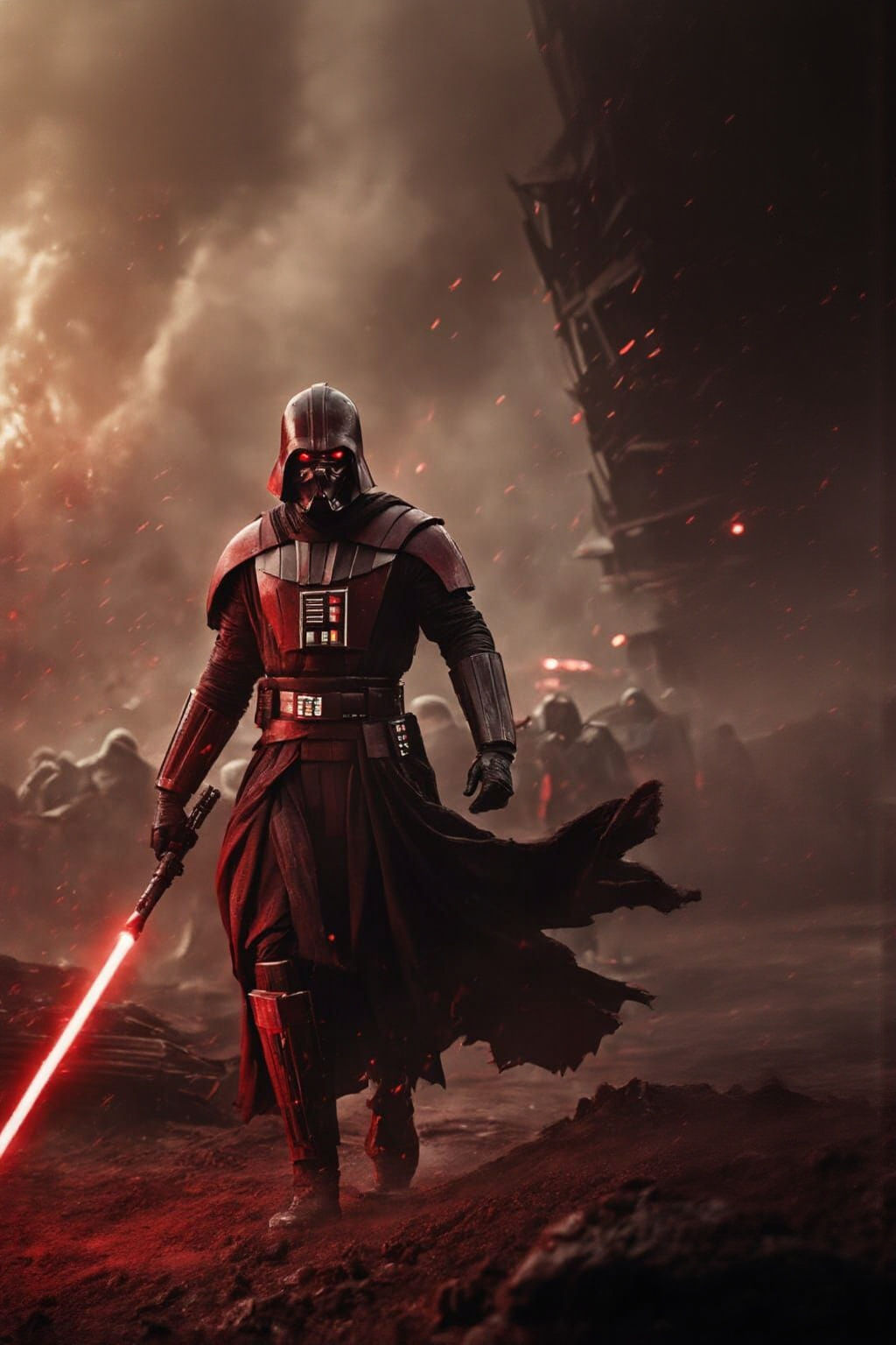 Epic Dark Sith Warrior in Sci-Fi Storm