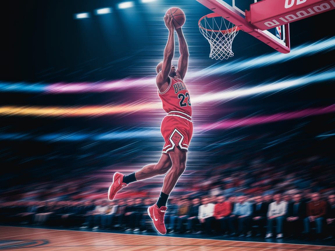 Michael Jordan Digital Art Illustration of Basketball Legend