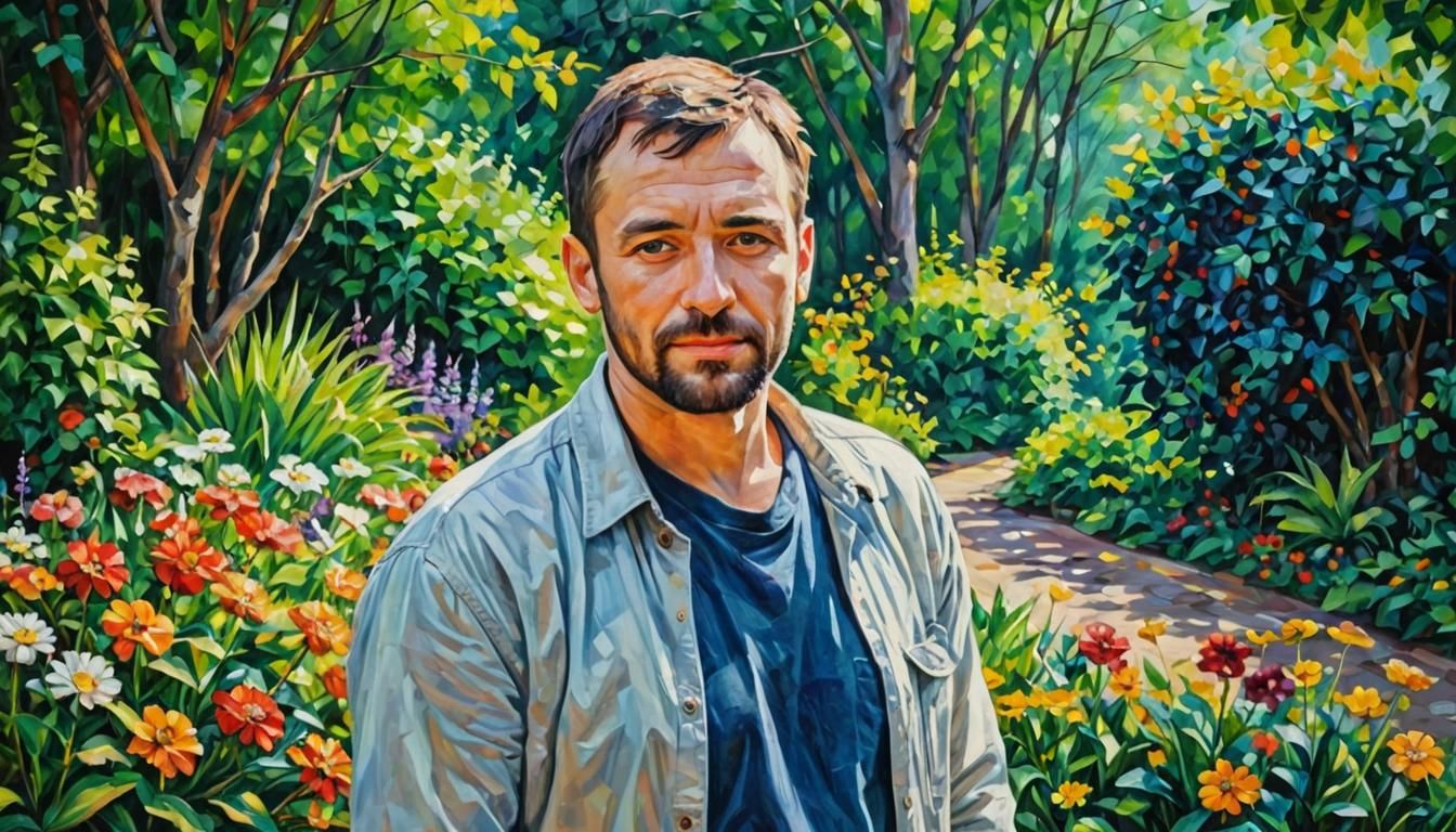 Garden Portrait in Expressionistic Impressionism