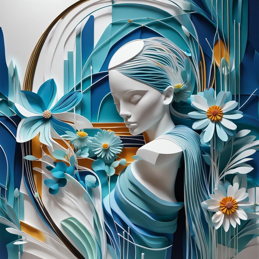 Bold Boho 3D Sculpture in Meadow Landscape