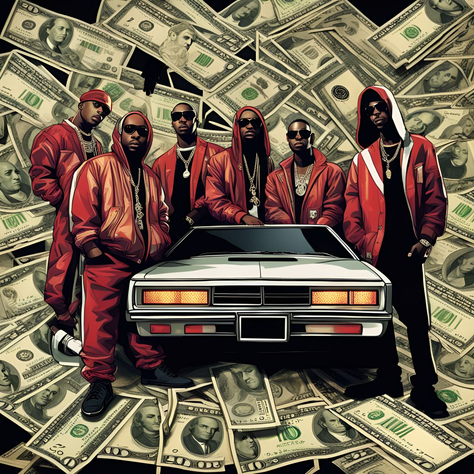 A Fictional Hip Hop Rap Band's Album Cover Art (Continued)