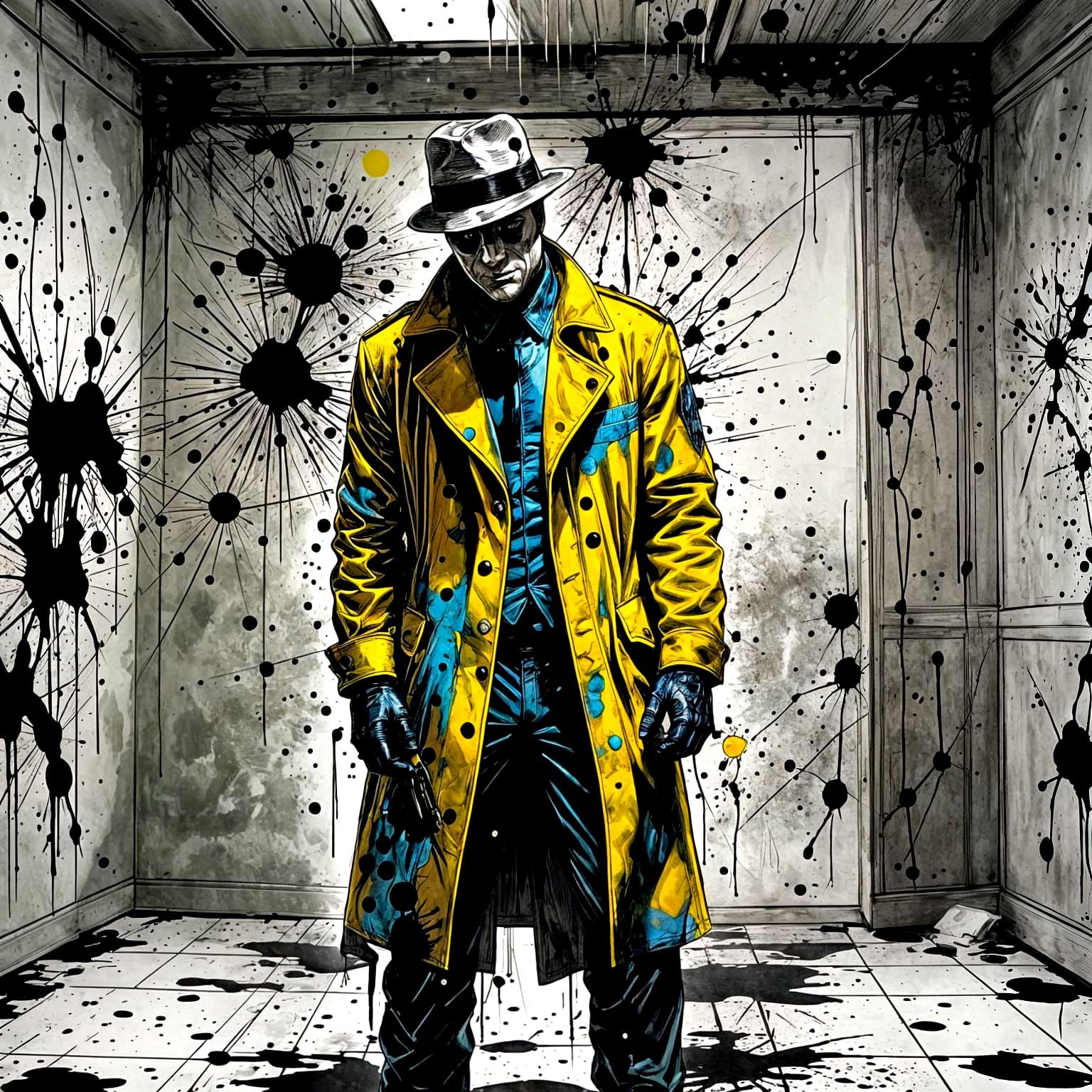 Rorschach Views Inkblot Test in Comic Book Art Style