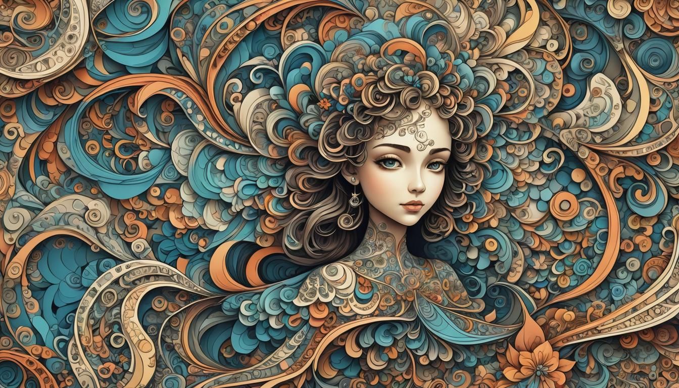 Abstract Fractal Design with 3D Shading