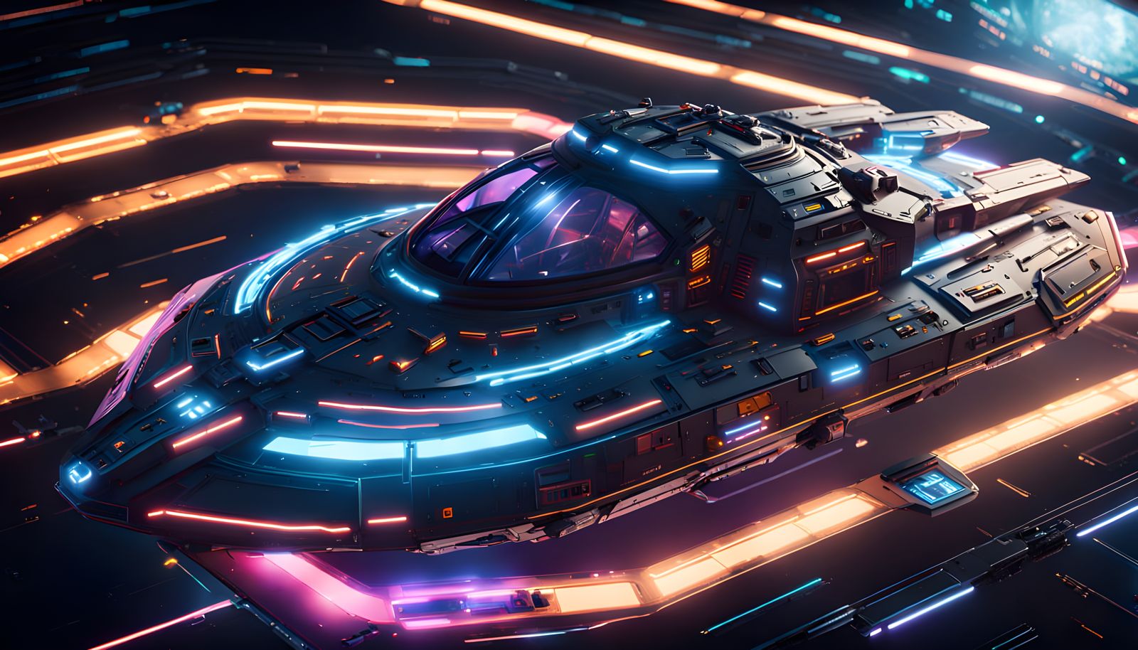 Interdimensional Spaceship Cockpit in Hyper-Realistic Style