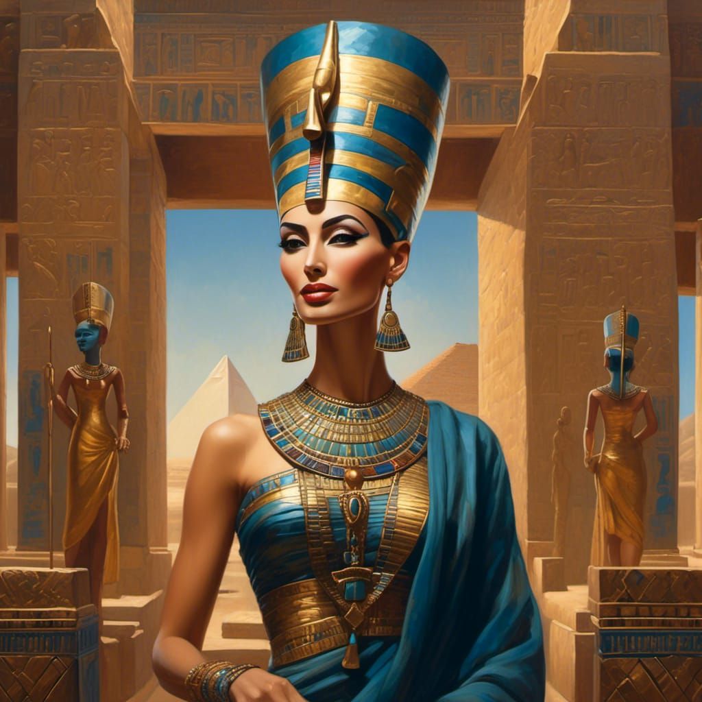 Masterpiece, Full body posing, full figure, Nefertiti Nefert...