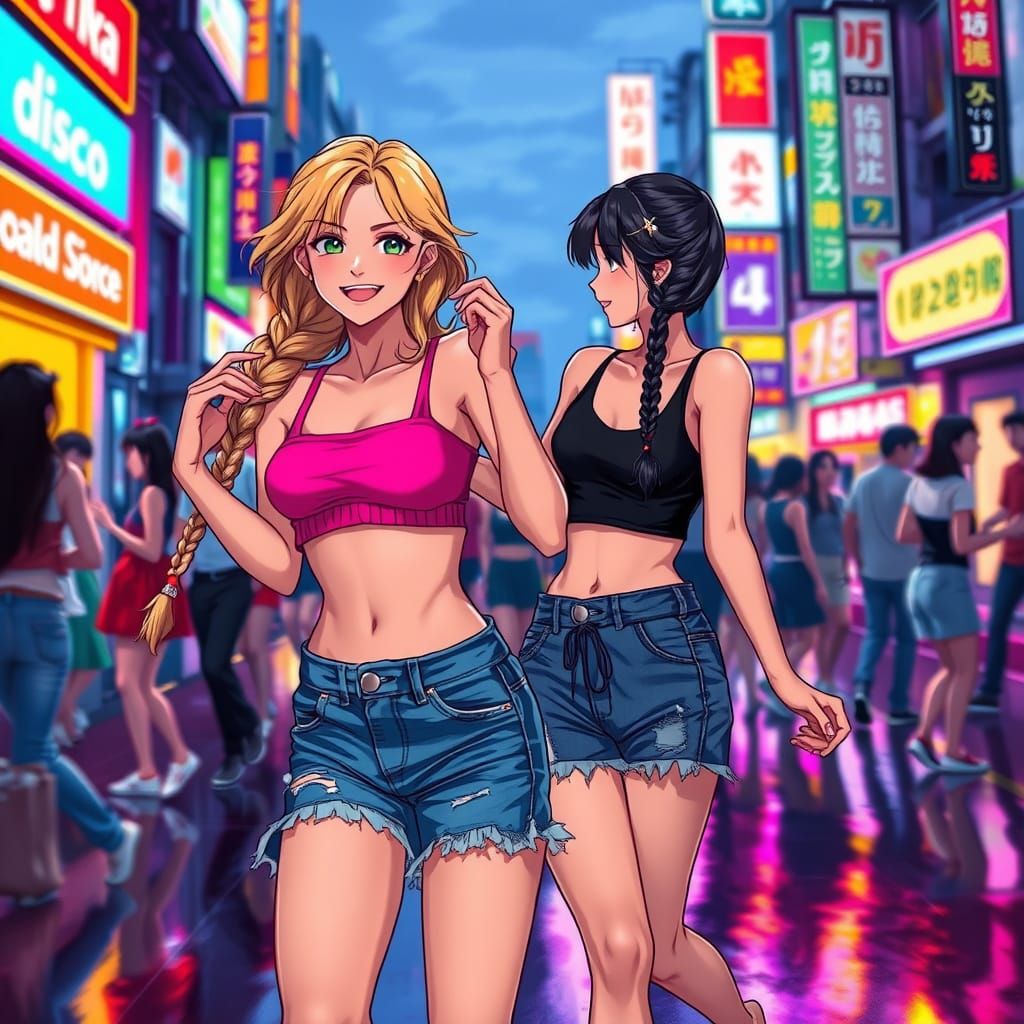 Tokyo Disco Dreams in Neon Hues