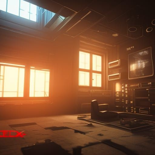 Cyberpunk House in 3D Game Cinematic Style