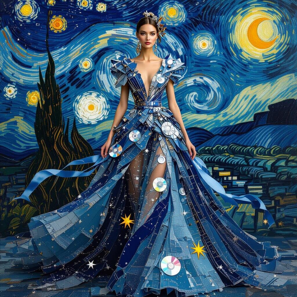 Starry Night Gown: Recycled Materials in a Matte Painting St...