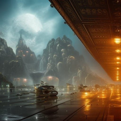 Electric Monkey in Epic Cinematic Art Deco Style