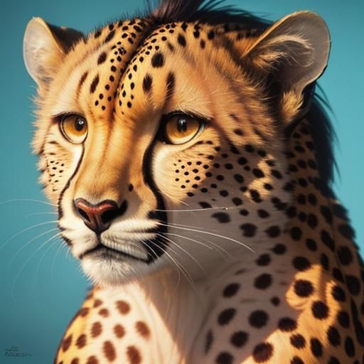 Hyperrealistic Cheetah Print with Heart Pattern