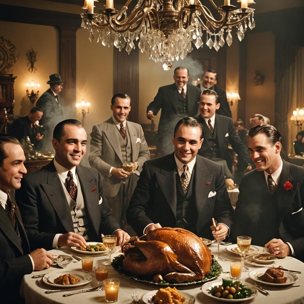 "Thanksgiving Meal" "1930's Gangsters Al Capone, Baby Face N...