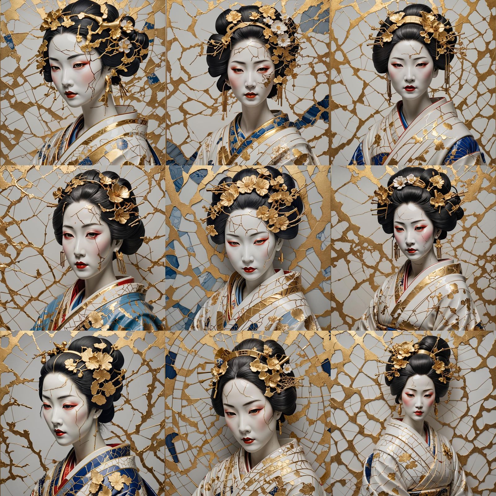Kintsugi Geisha: Golden Seams of Resilience