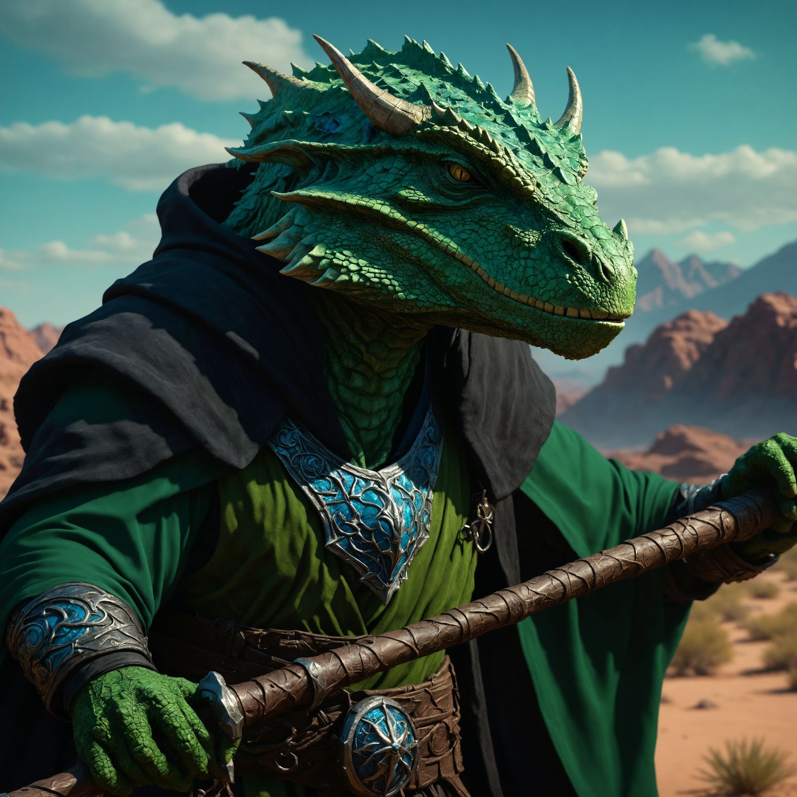 Borgatch Dahl: Argonian warden & healer, wife of Anastasia Dahl
