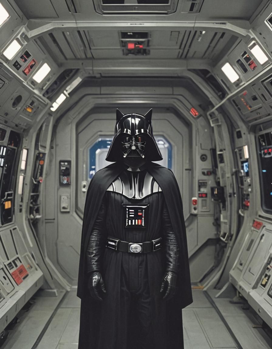 Darth Vader in Space with Cat Mask