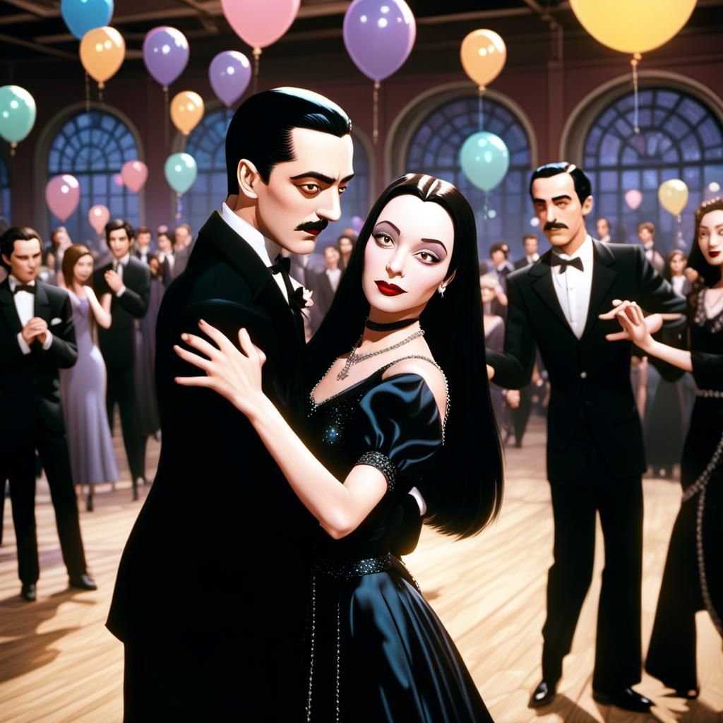 When teens, at the Prom, Morticia was already "sua cara" to Gomez Addams