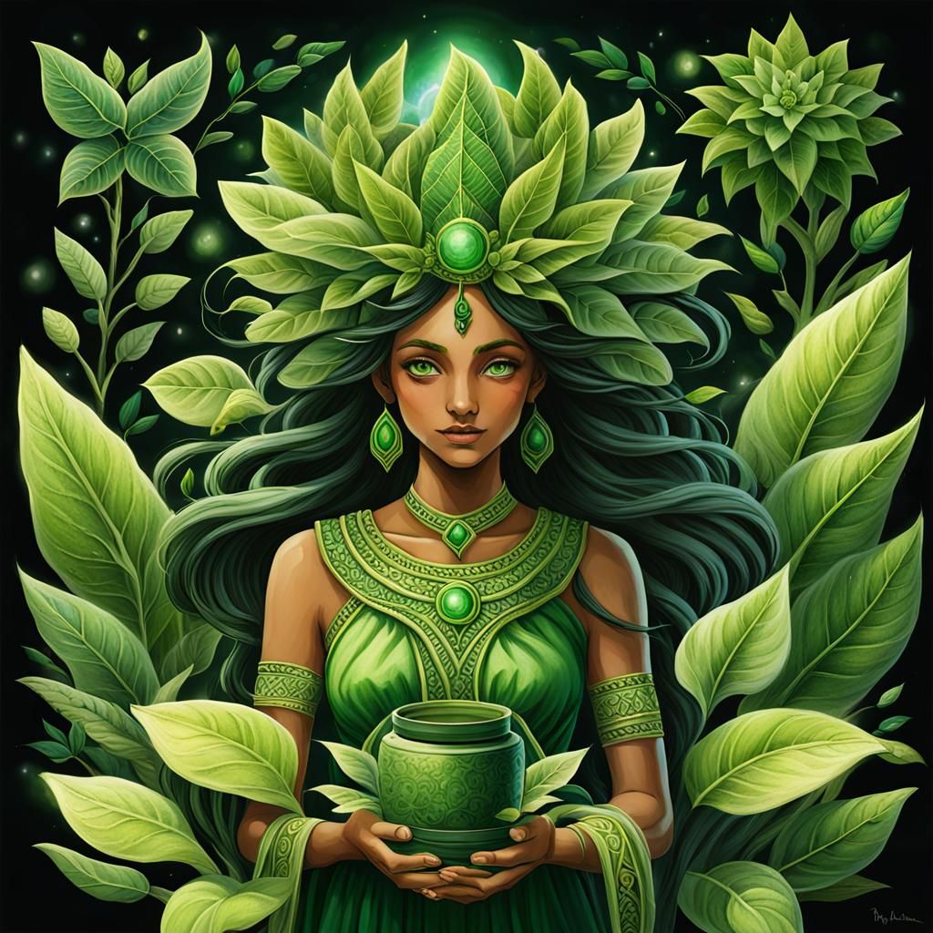 Verdant Plant Goddess Artwork