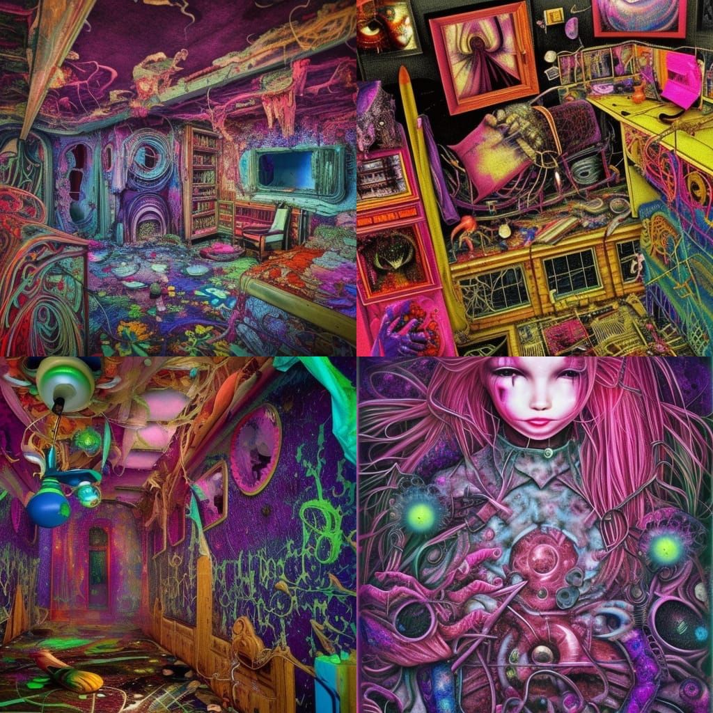 Ominous Nostalgic Girl's Room in Dreamcore Style