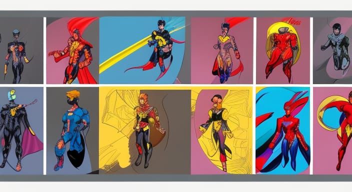 Superhero Character Concept Art in Vibrant Digital Style