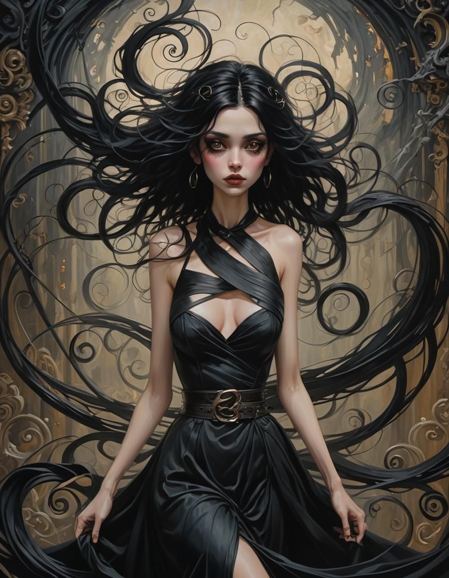 Ethereal Sorceress in a Cinematic Dark Fantasy Setting