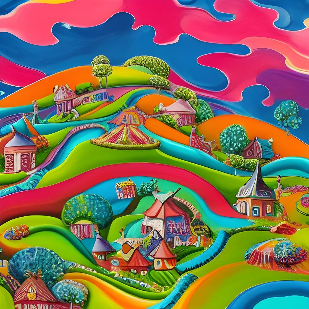 The Shire as Candyland Wonderland in Gouache