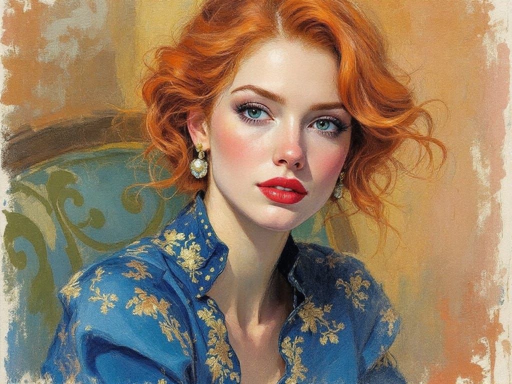 Confident Siren in Red Velvet Hues