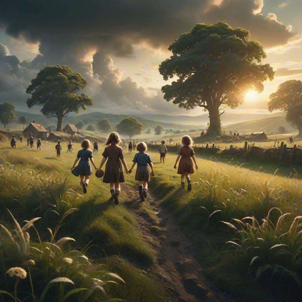 Children in a Majestic Field of Wonder