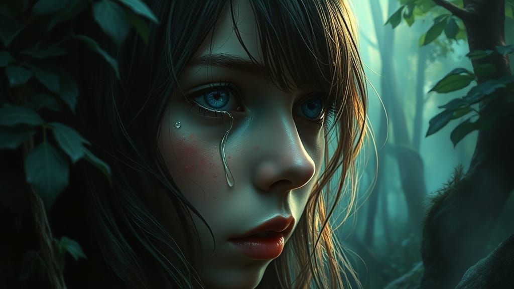 Mystical Forest Enchantress with Tears of Sapphire Water
