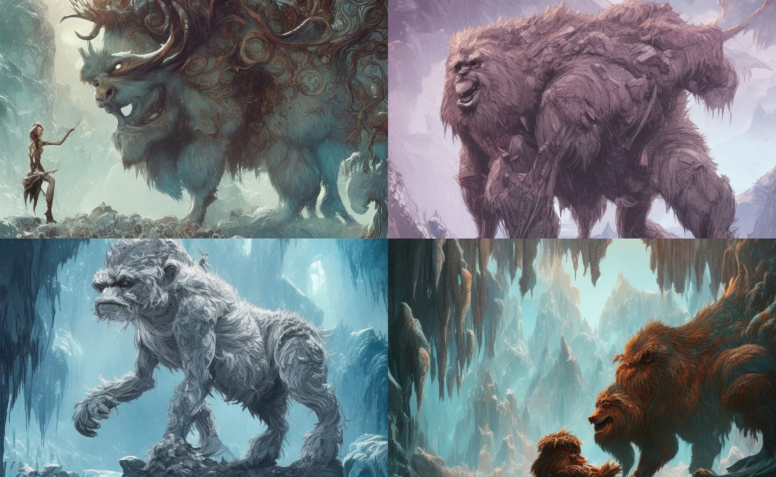 Yeti in Fantasy Landscape: Digital Painting