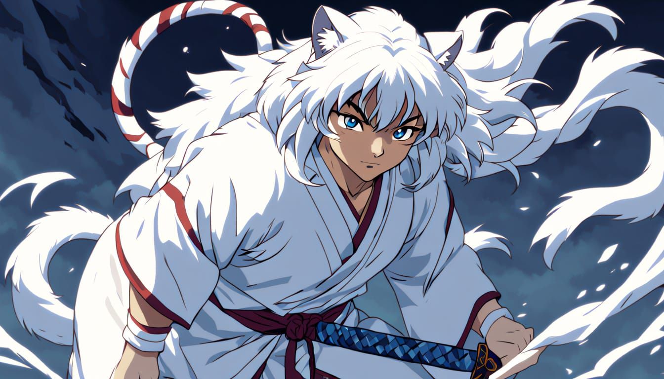 Inuyasha as the Majestic White Tiger