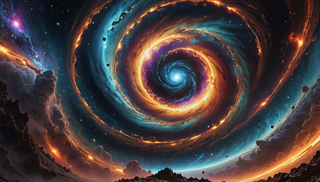 Majestic Swirling Cosmic Energy in Space
