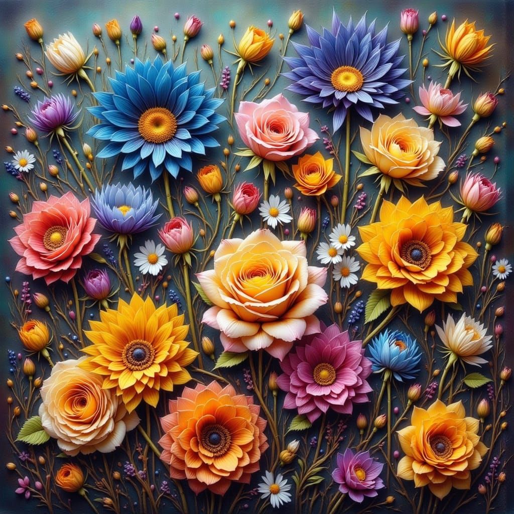 Vibrant Post-Impressionist Blooms in a Magical Atmosphere