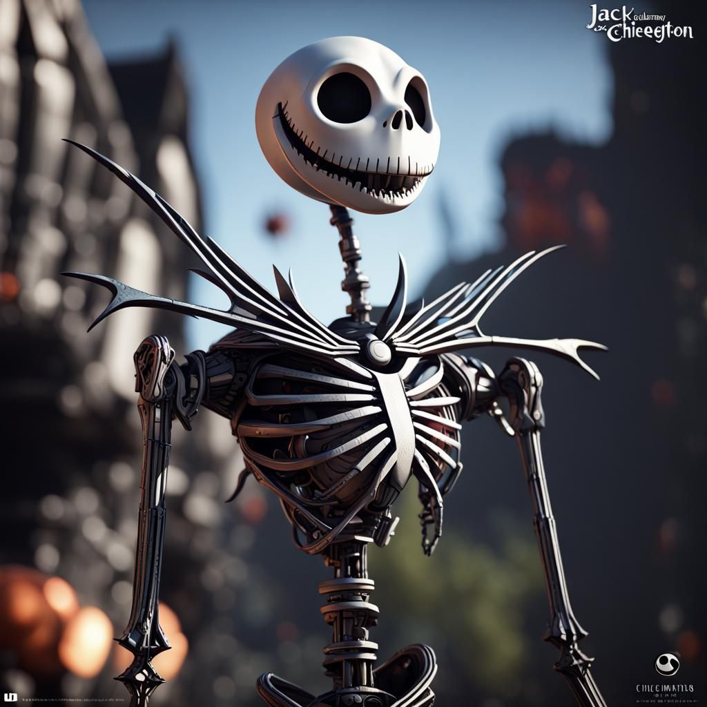 Futuristic Jack Skellington Rendered in Unreal Engine 5