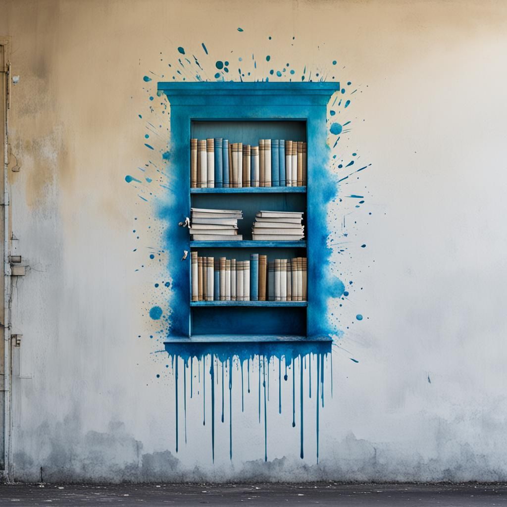 Library Mural on Prison Wall