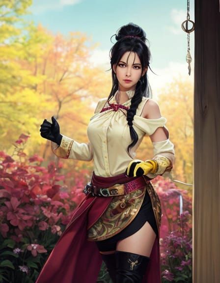 Woman in Leopard Print, Standing Confidently in a Forest, Re...