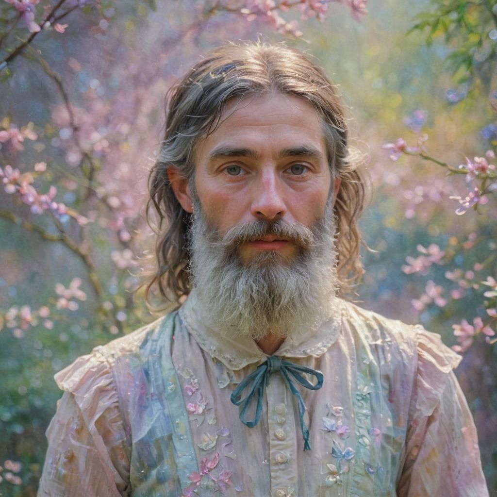 Ethereal 3D Impressionist Portrait in Dreamy Scene
