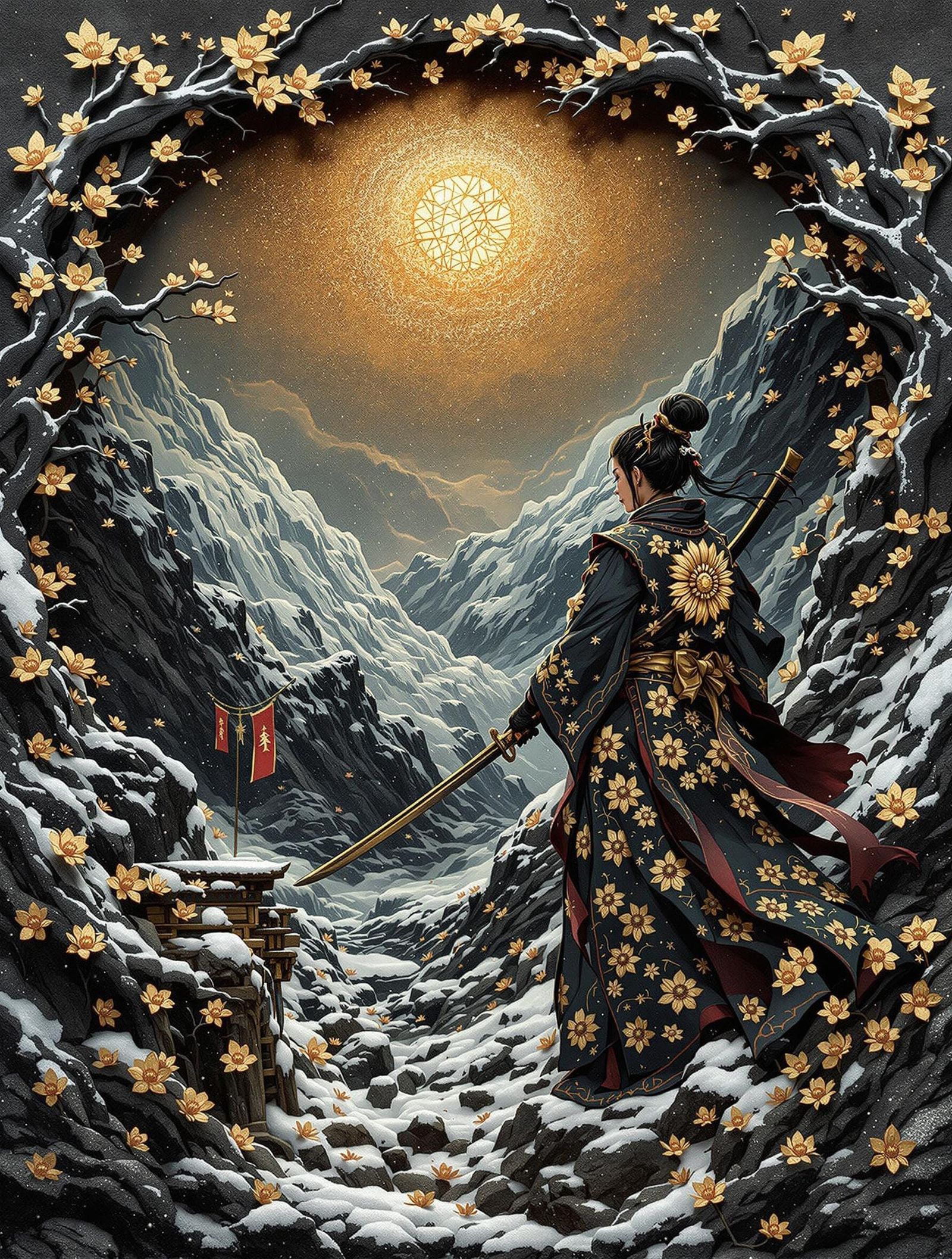 Lady Chiyo: Bas-Relief Guardian of Shirakawa Pass