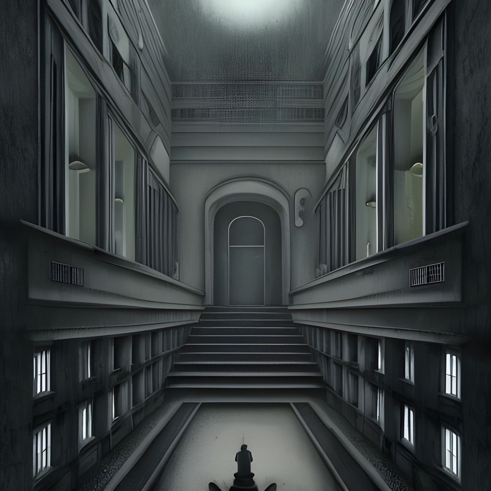 Ominous Mental Hospital in Hyperdetailed Digital Painting