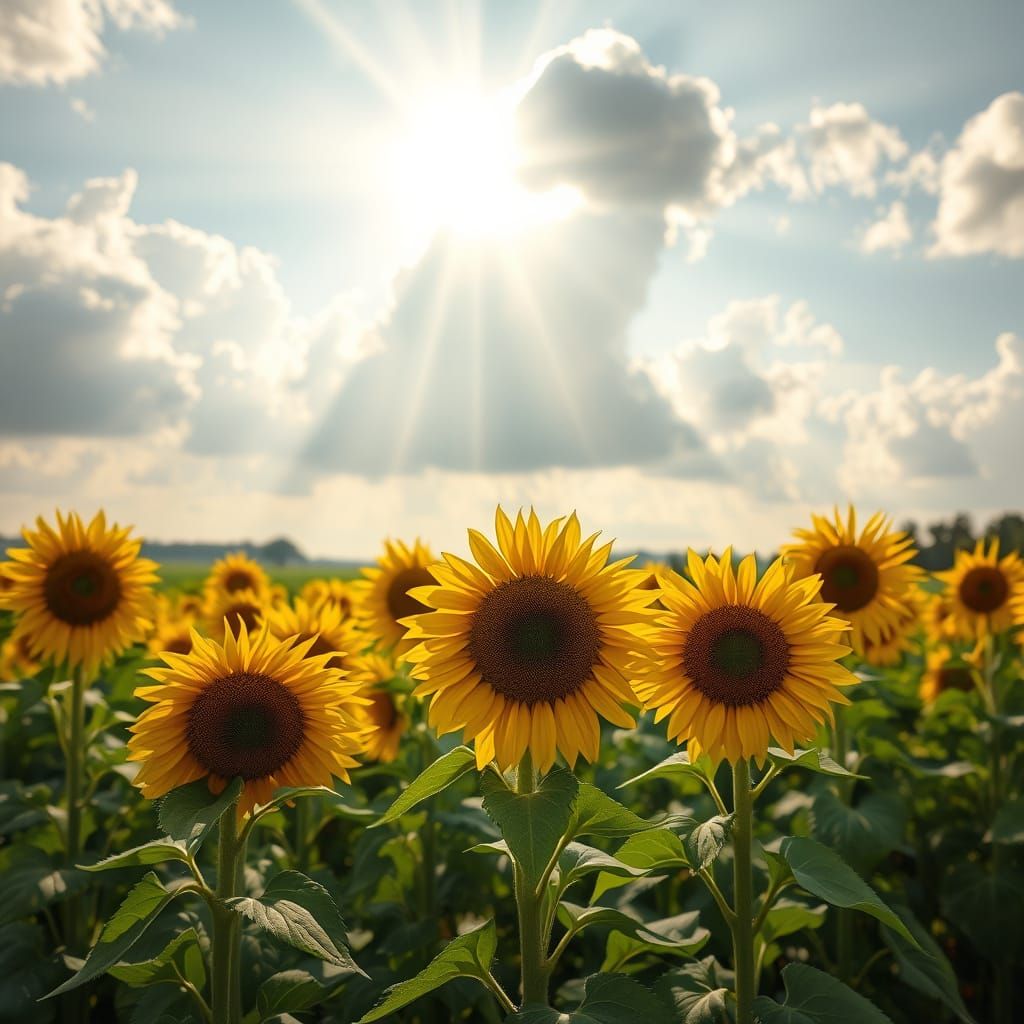 Sunflowers in Golden Light